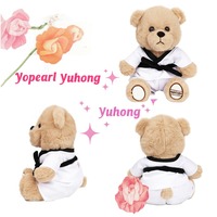 Yuhungtoys détachable Taekwondo uniforme ours 6 ceintures de karaté de couleur alternative 1-10th Gup couette en peluche jouet