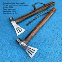 Hache Tomahawk en acier inoxydable forgé avec manche en bois, logo personnalisé Hongrui, outil de survie portable pour le camping en plein air