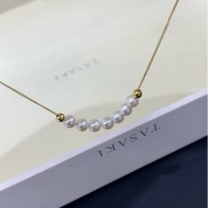 Cadena de Agua Dulce de 5-4 mm con Juego de Micro Imperfecciones, Colgante Universal de Cuentas Doradas y Collar Multiusos Casi Circular de 11-12 mm - Product Image 2