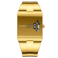 Montre-bracelet classique pour homme VA VA VOOM, design rectangulaire unique, bracelet en acier inoxydable de luxe, cadran carré gravé au laser, mouvement à quartz