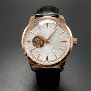 Orologio Meccanico Automatico di Lusso <span class=keywords><strong>Seiko</strong></span> con Design Scheletrato in Occhio di Tigre e Oro Rosa, Stile Business in Acciaio Inossidabile, NH38 3BAR 20mm - Product Image 3