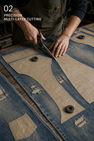 Celana Denim Longgar Desain Pinggang Berlapis Celana Robek Fashion Streetwear Estetika Y2K