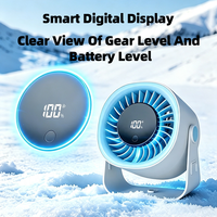 Ventilateur de circulation de bureau rechargeable AntarcChill avec contrôle de vitesse progressif, affichage numérique, fixation murale et trépied, idéal pour le bureau