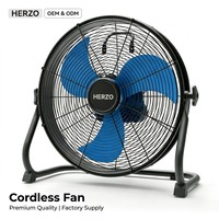 Ventilateur de sol sans fil HERZO 20V DIY avec moteur sans balais rechargeable et batterie au lithium pour usage extérieur et hôtelier