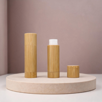 Baume à lèvres et conteneur cosmétique en bambou biodégradable et écologique, en promotion, pour cadeaux, cosmétiques, et tubes de baume à lèvres pour sac à main