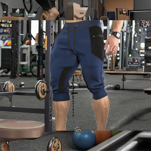 กางเกงขาสั้นผ้าฝ้าย100% ทนทานสำหรับฝึกซ้อมแบบฮาร์ดคอร์ผ้าตาข่ายสำหรับวิ่งออกกำลังกายฟิตเนสยิมสไตล์ลำลอง - Product Image 2