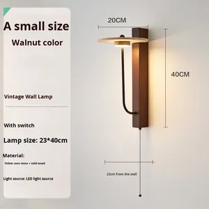 Lampe murale LED Huang <span class=keywords><strong>Dong</strong></span> Shi Mu <span class=keywords><strong>Yi</strong></span>, style japonais rétro Wabi-Sabi, pour chambre à coucher, salon, hôtel, escalier, couloir, maison d'hôtes - Product Image 6