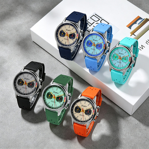 40mm <b>Chronograph</b> Manual‑winding Mechanical Watch Sapphire Crystal 50M Waterproof Fluororubber Strap Men Sports Wristwatch - Product Image 6