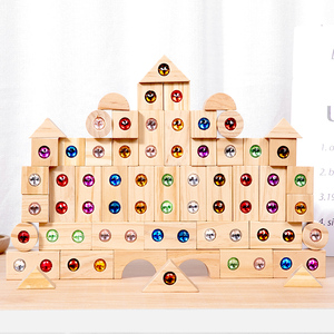 Conception personnalisée économique 50 pièces de blocs de construction de pierres précieuses translucides en bois de haute qualité ensembles de jouets éducatifs pour enfants boîte de couleur - Product Image 2
