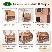 Boîte à café jetable en carton ondulé écologique personnalisée VVG, porte-boissons, conteneur pour emporter, boîte à café à emporter
