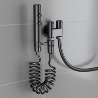 Pulvérisateur de bidet portatif moderne, ensemble pistolet de pulvérisation en laiton à double mode, douchette de toilette, pulvérisateur de robinet de bidet, auto-nettoyant pour salle de bain
