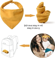 Bavoirs pour bébé en coton mousseline en gros, nouveau-né, respectueux de la peau, écologiques, bouton, doux, respirant, réutilisables, lavables, protection pour l'alimentation