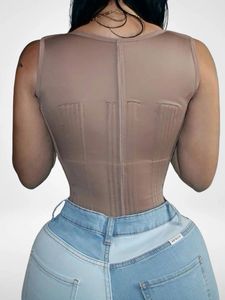 Haken Zandloper Rits Faja Vest Fajas Abdominale Shapewear Dubbele Compressie Taille Trainer Corset Buik Controle Rits Vest - Product Image 3