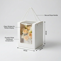 Boîte d'emballage créative pour fleurs avec fenêtre transparente en PVC et poignée, idéale pour gâteaux, bonbons, jouets – Vente en gros