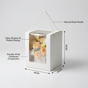 Caja de Embalaje Creativa para Flores con Ventana Transparente de PVC y Asa, para Regalos, Pasteles, Dulces, Juguetes, Proveedor Mayorista - Product Image 2