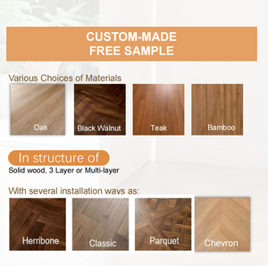 Plancher en bois d'ingénierie à chevrons en noyer noir à trois couches multicouches lisses à clic personnalisé pour la cuisine - Product Image 2