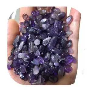 5-7Mm Kristallen Grind Decor Steen Natuurlijke Paarse Amethist Crystal Chips Voor Cadeau