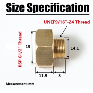 Kitchen Toilet Supply <b>Hose</b> ,EU G1/2" Female to US 9/16-24 UNEF Male Thread Converter Connecter Brass Thread <b>Pipe</b> Adapter Fitting - Product Image 6