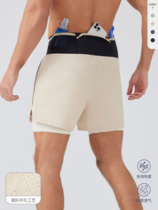 Men Summer Breathable Athletic Shorts Custom Logo Double <b>Layer</b> Fitness Running Shorts With Liner For Sports Training - Product Image 1