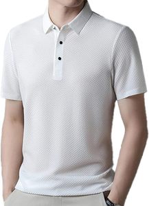 เสื้อโปโลแบบถักทรงสลิมฟิตสำหรับผู้ชายเนื้อผ้าระบายอากาศได้ดีเพิ่มการไหลเวียนของอากาศสำหรับชุดลำลองในกิจกรรมกลางแจ้ง - Product Image 2