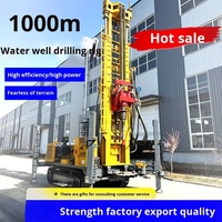 Plateforme de forage de puits d'eau pneumatique sur chenilles de 1000 mètres, équipement hydraulique d'ingénierie à grande échelle pour le forage minier