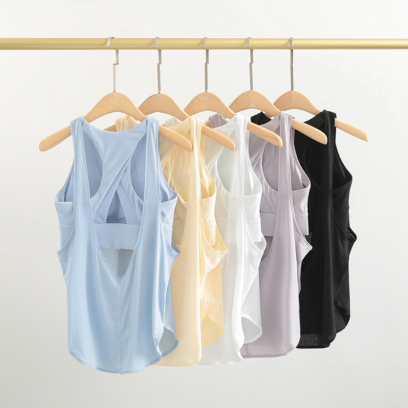 Custom Women's Light Blue Racerback Tank Top Lightweight Breathable Quick-Dry Yoga Fitness Shirt Regular Fit Activewear Front