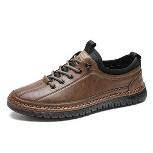 Mocasines Casuales de Cuero para Hombre, Suela de Goma Suave, Tacón Bajo, Costuras con Borlas, Zapatos de Ocio - Product Image 5