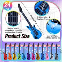 Ensemble Gonflable Rétro Musical : Guitare, Disques Vinyles et Notes en PVC pour Fêtes d'Anniversaire et Décorations Thème Musical