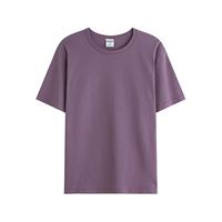 Camiseta de Punto 100% Algodón, Cuello Redondo, Color Blanco Sólido, 220g, Manga Corta Informal, Corte Regular, Estampado Puff, Transpirable, Secado Rápido, CHENXI