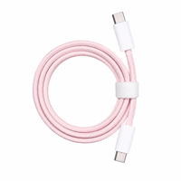 Kabel Pengisian Cepat USB-C 45W dengan Pelindung Anyaman dan Jaket PVC Tipe-C ke Tipe-C Power Delivery untuk Ponsel