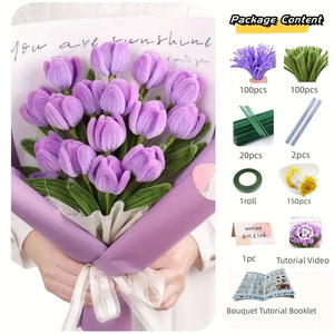 Limpiapipas azules, suministros para manualidades, para hacer ramos de flores, regalo del día de la madre, herramientas de arte y manualidades hechas a mano, 14 piezas - Product Image 4