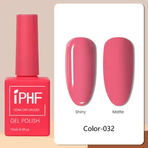 IPHF Conjunto de esmalte Gel Permanente para Unhas de Unhas Gel Vermelho UV Magenta Cor Verão Profissional