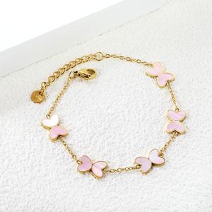 Elegant Classic 18k Gold Plated Charm <b>Bracelets</b> Non Tarnish Jewelry Wholesale Stainless Steel Shell <b>butterfly</b> <b>Bracelet</b> for Women - Product Image 4
