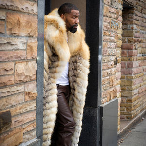 신상품 겨울 두꺼운 따뜻한 겨울 럭셔리 남성 자켓 폭스 모피 코트 모피 자켓 - Product Image 2