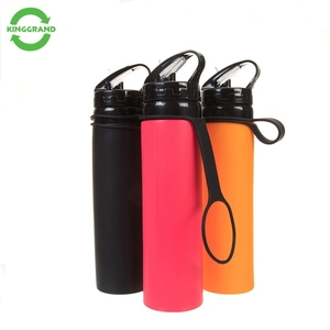 Bouteilles d'eau pliables en silicone sans BPA personnalisées pour le sport, avec logo sur mesure, vente en gros - Product Image 1