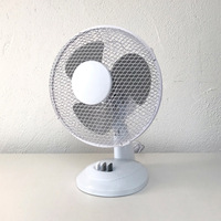 Ventilateur de table AC 9 pouces à prix abordable pour la maison, le bureau, usage domestique, ventilateur électrique, refroidissement par air, oscillation, 3 vitesses, grille en plastique