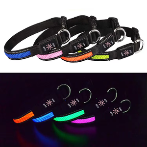 <span class=keywords><strong>Collar</strong></span> de perro con luces intermitentes LED ajustables <span class=keywords><strong>Collar</strong></span> de seguridad con luz brillante ligero y recargable - Product Image 3