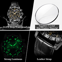 Reloj de Lujo para Hombre Poedagar 973, Correa de Cuero, Cronógrafo, Reloj de Pulsera de Cuarzo, Resistente al Agua, Reloj Luminoso para Hombre, Relojes Hombre