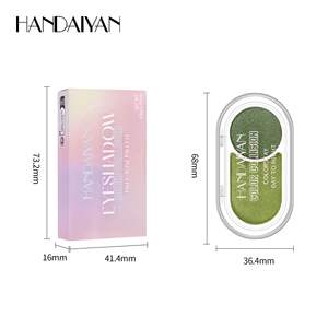 Handaiyan <span class=keywords><strong>Fard</strong></span> à paupières fin miroitant mat imperméable poudre transfrontalière <span class=keywords><strong>bicolore</strong></span> vente en gros <span class=keywords><strong>fard</strong></span> à paupières couleur unique stock - Product Image 2