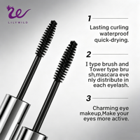 Mascara noir professionnel à effet lifting et permanente pour cils, pigment intense, pour des cils longs et volumineux, outil de soin des cils