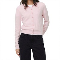 Pull-over en tricot 100 % coton de haute qualité pour femme, col rond, épaisseur standard, manches longues, avec logo frontal, collection hiver 2026, style décontracté