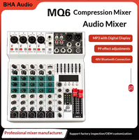 Console de mixage audio BHA Audio EQ8, 8 canaux, compresseur 99DSP intégré, réglage du gain, son live/spectacle sur scène