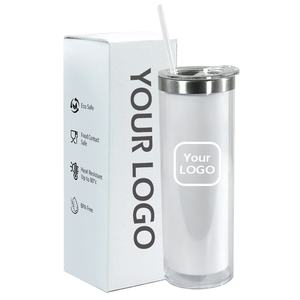 Vaso de 20oz para Sublimación, Interior de Acero Inoxidable, Exterior de Plástico, Doble Pared, con Diseño de Globo de Nieve, Recto, con Purpurina, para Refrescos, Cerveza, Café - Product Image 1