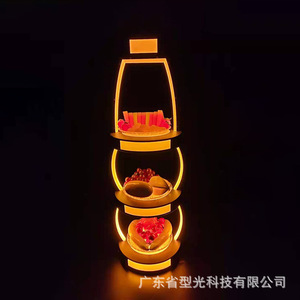 LED Three Tier Fruit Platter Modern Illuminated <b>Display</b> <b>Rack</b> For Bar Club Party Snack Serving - Product Image 5