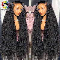 Wig Rambut Manusia Grosir, Rambut Sejajar Kutikula, Wig Tanpa Lem, Wig Gelombang Air Tanpa Proses, Wig Lace Frontal 13x6 untuk Wanita Kulit Hitam