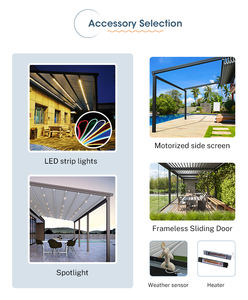 Auvent rétractable motorisé de luxe à cassette complète avec éclairage LED, nouveau design <span class=keywords><strong>brevet</strong></span>é, pour terrasse extérieure, télécommande, protection solaire en PVC poudré - Product Image 6