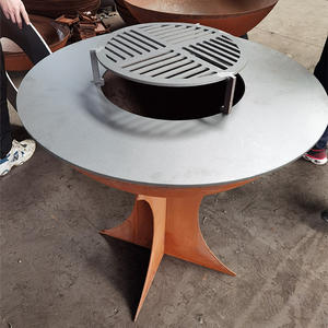 Gril élégant de BBQ de charbon de bois d'acier de Corten pour le divertissement extérieur et la cuisson - Product Image 3