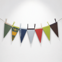 Nouvelle conception, vente en gros de fanions triangulaires en feutre personnalisés, bannière en feutre imprimée par sublimation, à suspendre