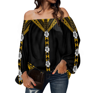 <strong>Yellow</strong> Tribal Printed <strong>Women</strong> <strong>Tops</strong> and Blouses Polynesian Casual Blouse for <strong>Women</strong> Custom Made Plus Size <strong>Women's</strong> Blouses &amp; Shirts - Product Image 4
