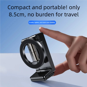 Magnetic Foldable Phone Stand Aviation Zinc Alloy Strong Neodymium Magnet 720 Degree Multi Axis <b>Rotation</b> for Car Desktop - Product Image 2